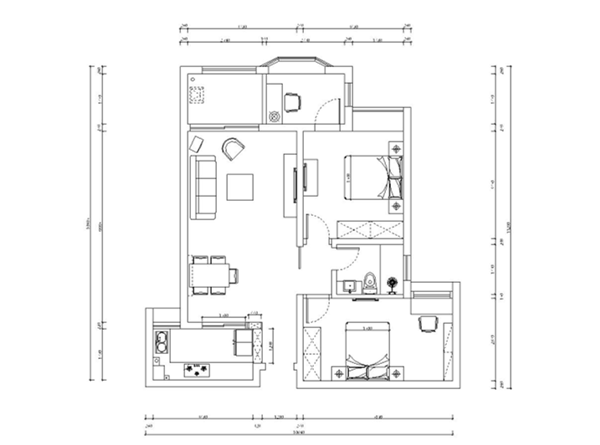 80平米簡約經濟裝修效果圖 最環保最經濟樣板房間裝修設計圖片