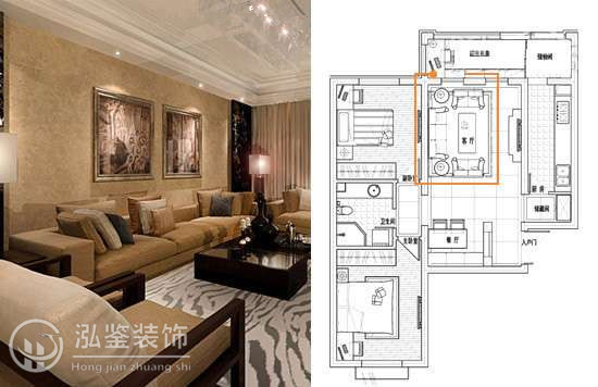 90平米兩室兩廳裝修設計效果圖