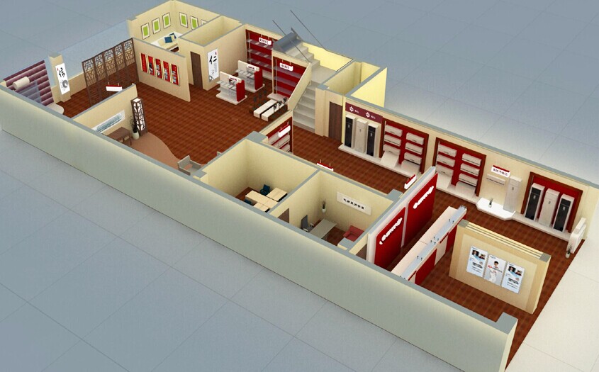 格力空調(diào)展廳裝修效果圖-電器賣場裝修效果圖