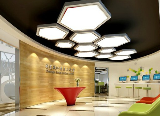 辦公室前臺裝修設計效果圖